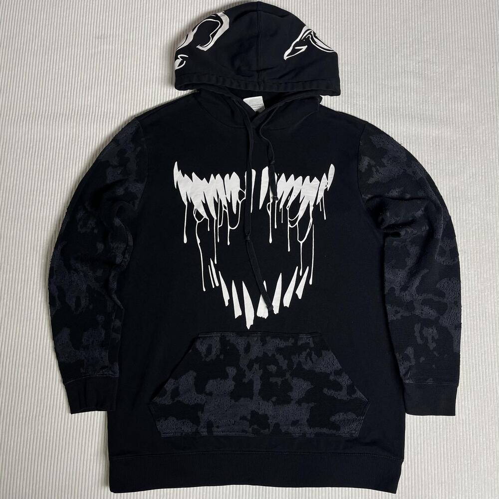Her Universe Hoodie Sweatshirt Womens M Black Marvel Venom Graphic Camo Fleece